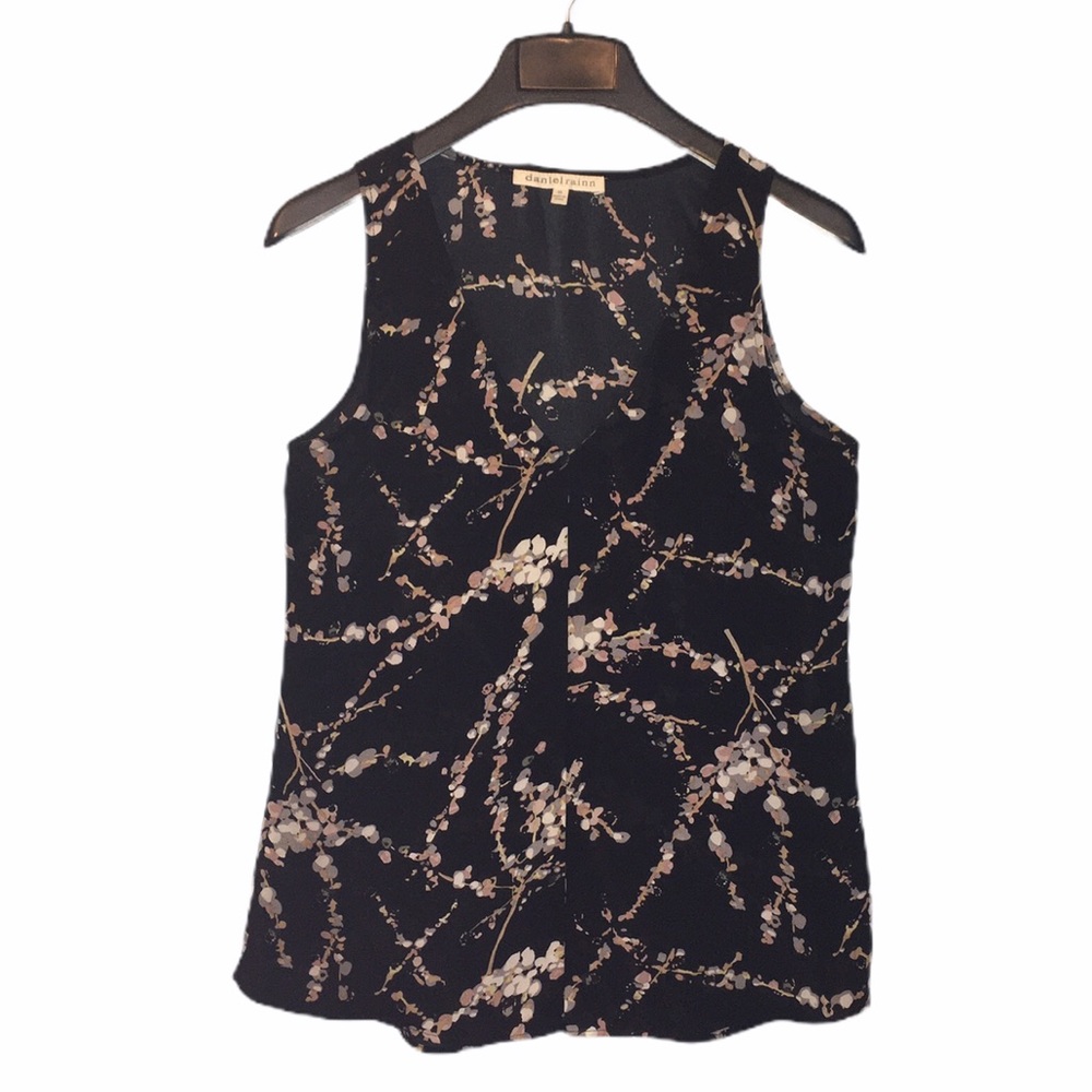 Daniel Rainn Splatter Print Sleeveless Blouse XS